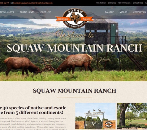 Portside Marketing - Dallas, TX. Squaw Mountain Ranch Website Design